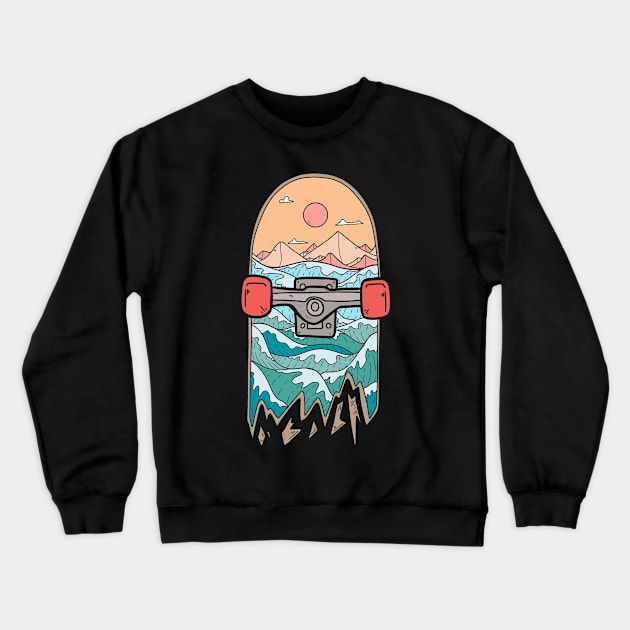 Broken ocean deck Crewneck Sweatshirt by Swadeillustrations